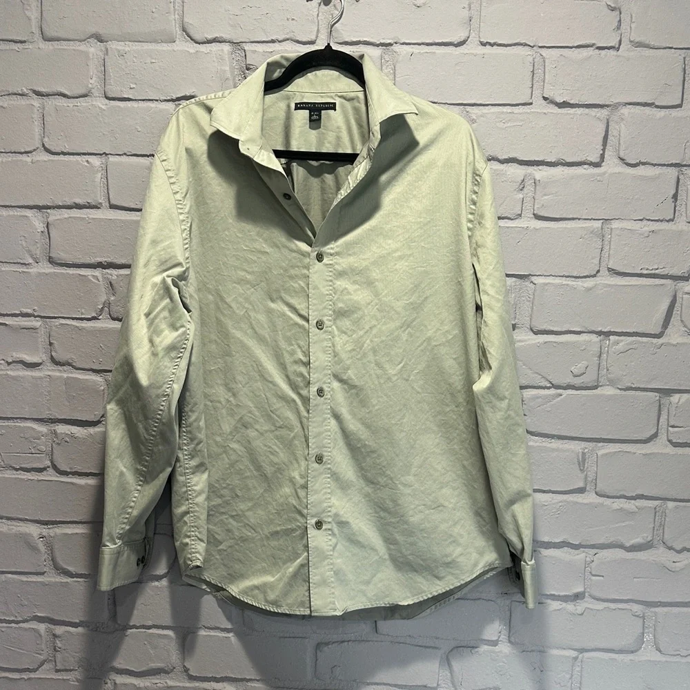 NWOT BANANA REPUBLIC Men's Light Green Button-Up Shirt size L